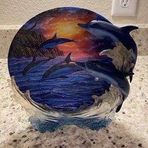 Vintage Whale Resin plate “Sunset Ballet”
